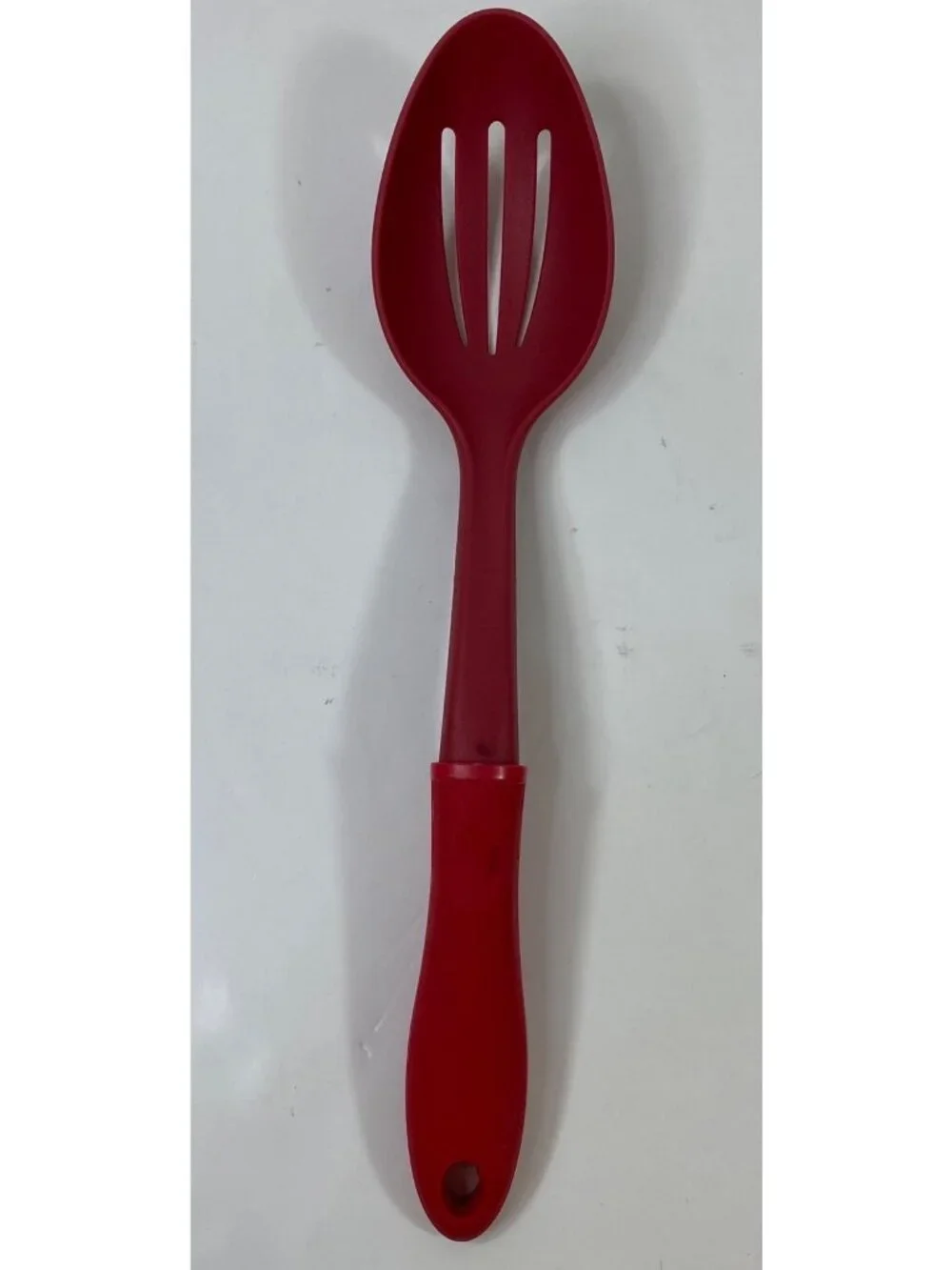 Red Slotted Spoon Cooking Serving Heat-Resistant Lightweight Durable Handle